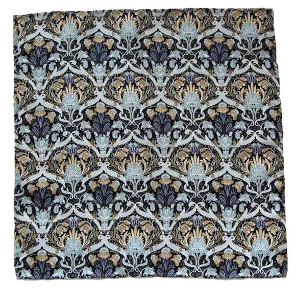 NEW Hand Stitched Silk Pocket Square Tulip Flourish Floral Fabric Men's - Picture 3 of 3